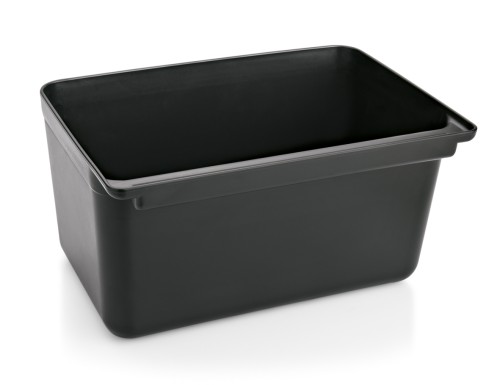 Sammelbehälter. Polypropylen mit Alurahmen. 4 schwenkbare Rollen, davon 2 mit