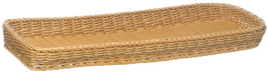 Korb -PROFI LINE- 40 x 30 cm, H: 5 cm Polypropylen, hellbeige spülmaschinengeeignet bruchsicher stapelbar