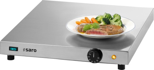 SARO Warmhalteplatte Modell VERONA Made in Europe - Material: Edelstahl - Kabelaustritt auf der Geräteunterseite, so können die Geräte