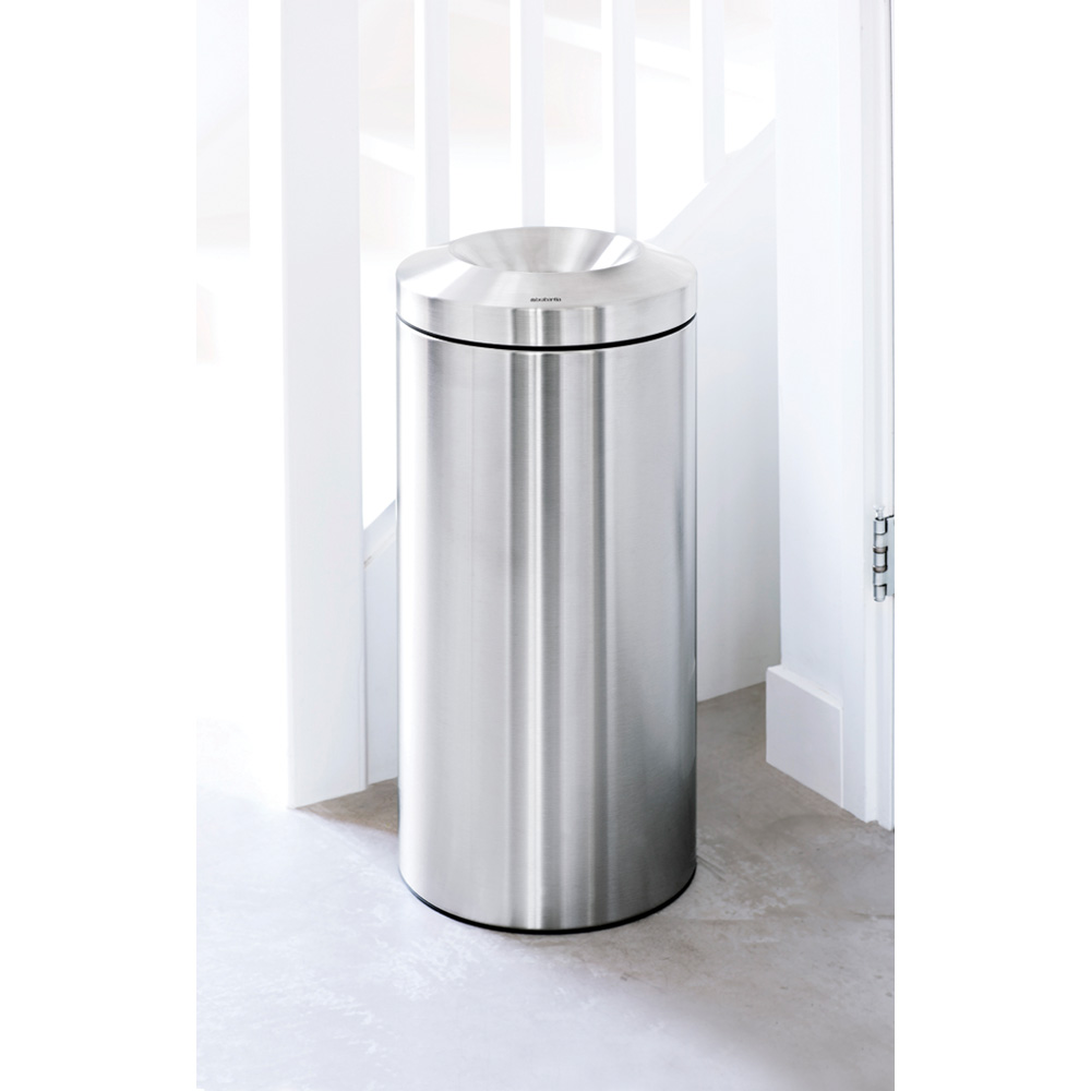 Brabantia Papierkorb Le Tube 30 L mit Zinkeinsatz (hoher Deckelring) Matt Steel