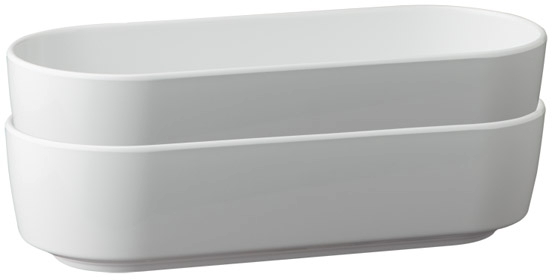 Schale -SCANTIC- 26,5 x 10,5 cm, H: 6,5 cm Melamin, weiß, 1 Liter spülmaschinengeeignet stapelbar nicht mikrowellengeeignet