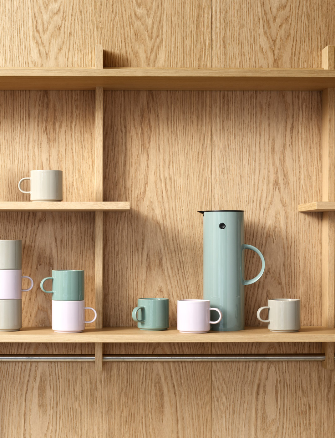 Stelton Becher 2 St light grey - Maße: 8,2 x 11 x 8 cm