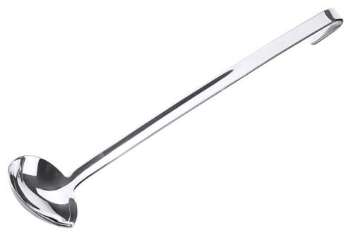 Gießlöffel, quer für Linkshänder aus Edelstahl 18/10, fugenlos, hochglänzend, schwere Qualität Löffelmaß: 7 cm x 10 cm, Stiellänge: 37