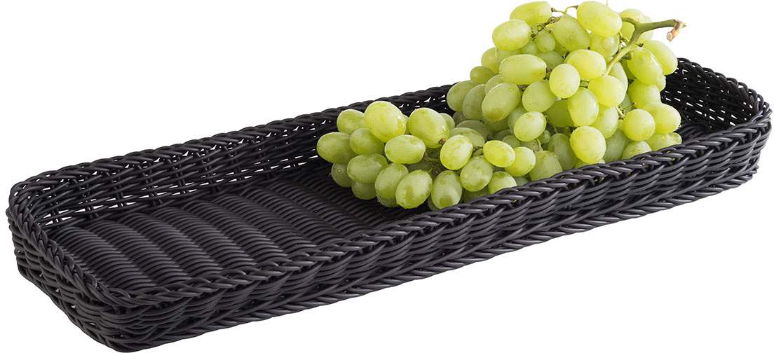 Korb -PROFI LINE- 60 x 20 cm, H: 5 cm Polypropylen, schwarz spülmaschinengeeignet bruchsicher stapelbar