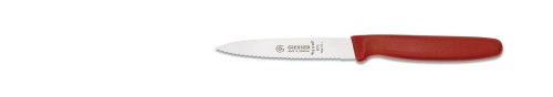 Gemüsemesser 10 cm, Wellenschliff, rot Giesser - Made in Germany