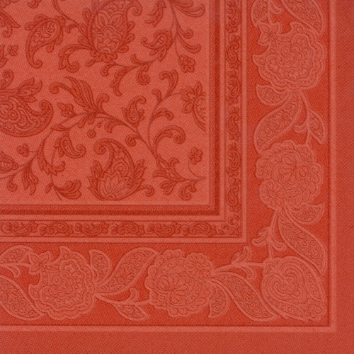 50 Servietten "ROYAL Collection" 1/4-Falz 40 cm x 40 cm terracotta "Ornaments" von PAPSTAR