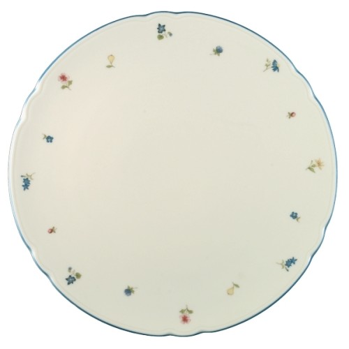 Seltmann Tortenplatte 30 cm, Form: Marieluise, Glasur: elfenbein, Dekor: 30308 Streublume