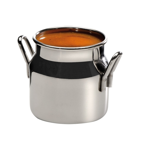 4 Mini-Milchkannen oben Ø 4,5 cm, H: 5 cm Edelstahl, 0,08 Liter 4er Set -SNACKHOLDER- spülmaschinengeeignet