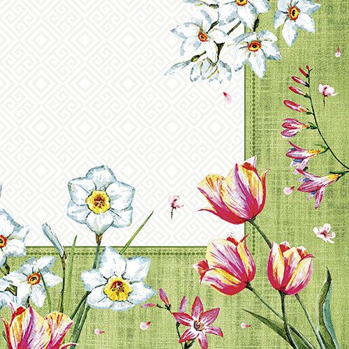 50 Servietten, 3-lagig 1/4-Falz 40 cm x 40 cm "Florentina" von PAPSTAR