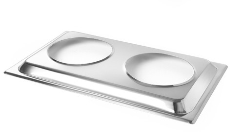 HENDI Aufsatz für 2 Bain-Marie Töpfe - 530x325 mm Aufsatz -