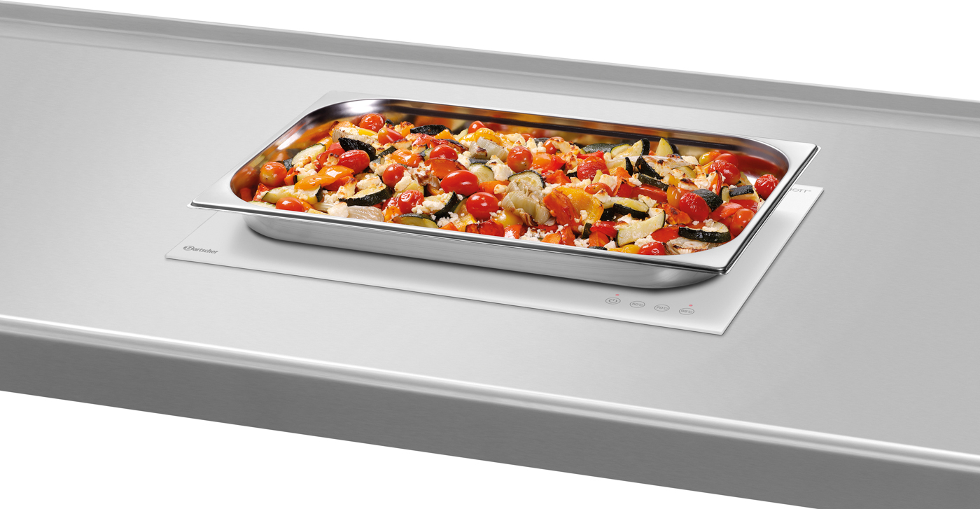 Bartscher Warmhalteplatte WP230S-EB 1/1 |Gastronorm: 1/1 GN | Maße: 54,5 x 34 x 4,5 cm.Gewicht: 2,8 kg