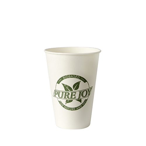 50 Trinkbecher, Pappe 0,2 l Ø 7,3 cm · 9,9 cm weiss "Pure Joy" von PAPSTAR