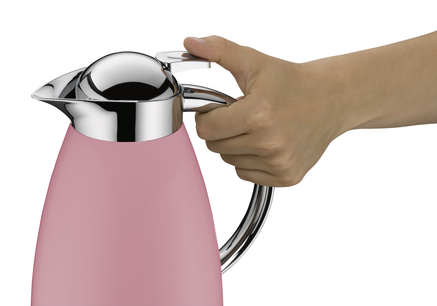 Isolierkanne Signo romantic rose mat 1,0 l; funktionaler Alltagsbegleiter; hochwertiger Edelstahl mit Hartglaseinsatz; hält 12 h heiß