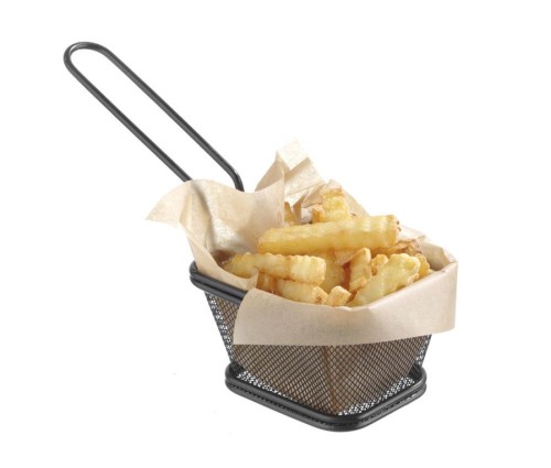 Miniatur-Frittierkörbe schwarz, stapelbar, 105x90x60 mm