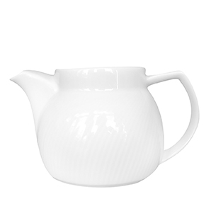 Teekanne Unterteil 0,40 l - Form: Swing Time -, weiss - aus Porzellan. Hersteller: Eschenbach., "Made in Germany".