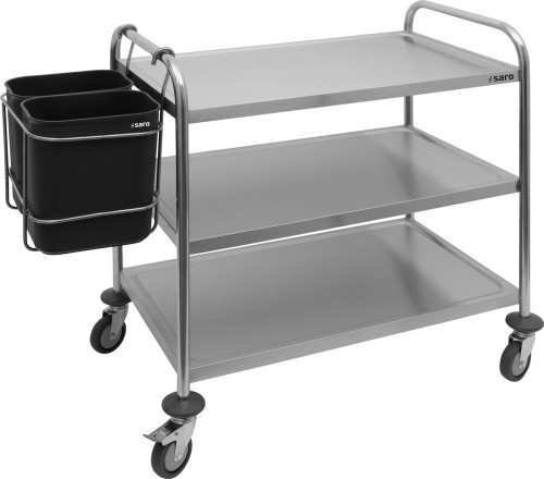SARO Abfallsammelbehälter für Servierwagen Modell AB 2 - Material: (Behälter Aufhängung) Edelstahl, (Behälter) Kunststoff - 2 Behälter -
