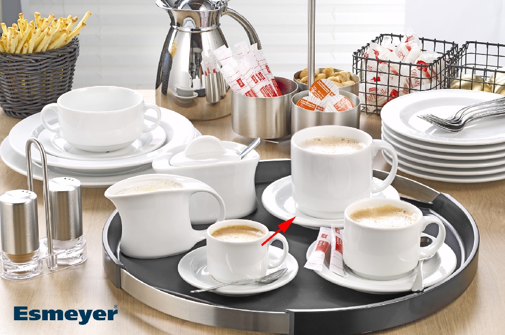 caterado Kaffeeuntertasse ADRINA, Farbe: weiß, Durchmesser: 15,5 cm,, Material: Porzellan, Hotelgeschirr,