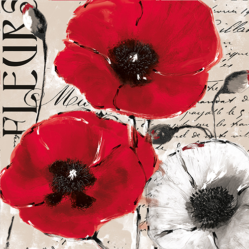 20 Servietten, 3-lagig 1/4-Falz 33 cm x 33 cm "Colette" von PAPSTAR