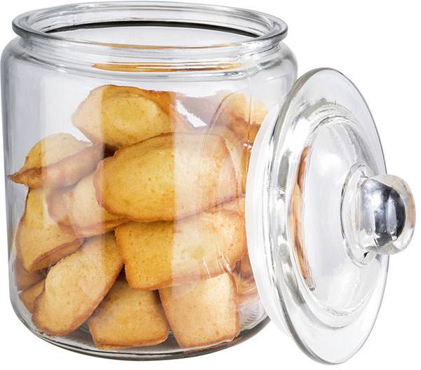 Vorratsglas -CLASSIC- Ø 18 cm, H: 26 cm Glas, Polyethylen 4 Liter inklusive Glasdeckel spülmaschinengeeignet zerbrechlich