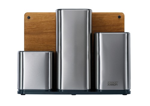 Joseph Joseph CounterStore Steel - Ordnungshelfer für die Küche, inkl. Schneidebrett