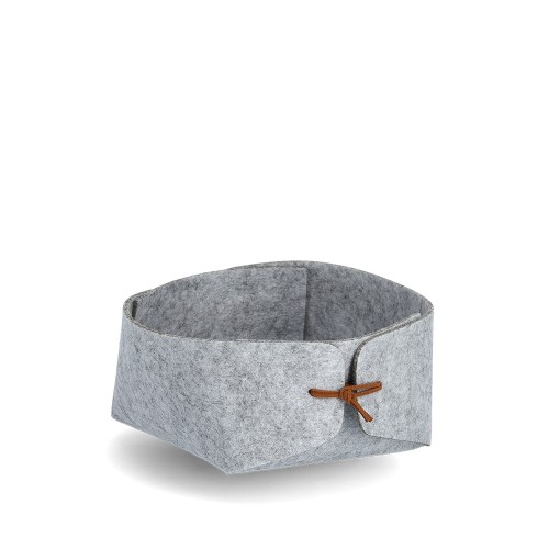 Aufbewahrungskorb, Filz, hellgrau / Maße: 13,5x13,5x7,5, faltbar cm
