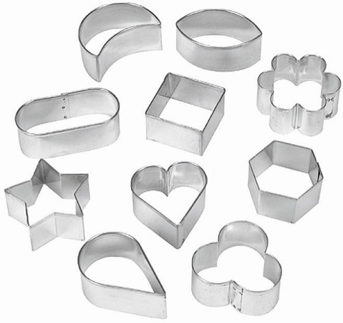 Ausstecher-Satz "Weihnachten". Set mit 10 verschiedenen Ausstechern. Material: Weißblech