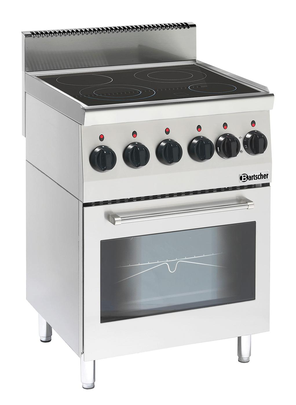 Bartscher Elektroherd B600, 4Felder, EBO |Multifunktions-Backofen: Ja | Maße: 60 x 60 x 90,0cm. Gewicht: 58 kg