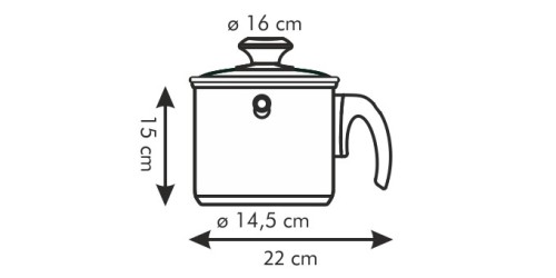 Doppelwandiger Milchtopf PRESTO mit Deckel ø 16 cm, 2.0 l