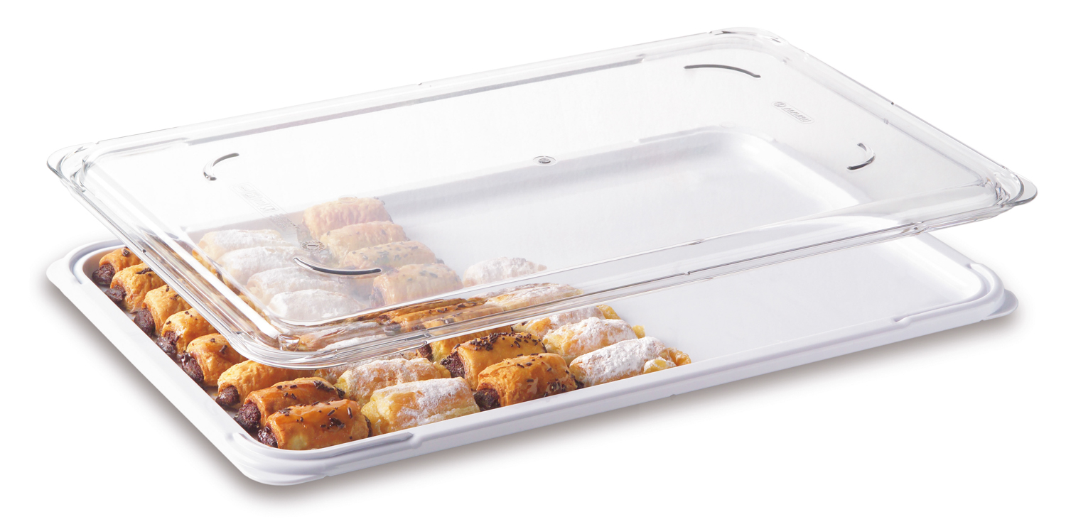ARAVEN GN 1/1 Tablett 36mm Höhe mit Deckel und 2+2 Liter Füllvermögen zur Präsentation von Speisen