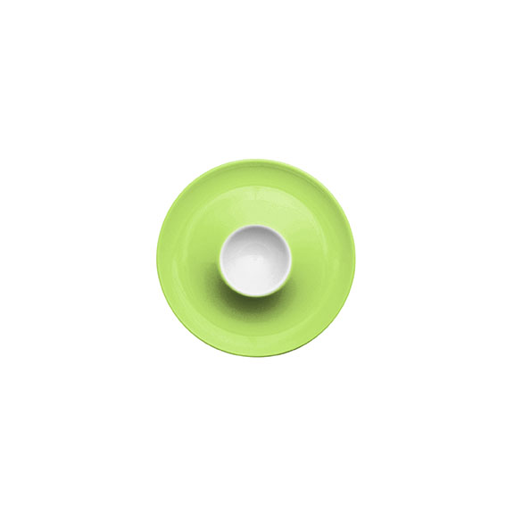 Eierbecher mit Ablage 13 cm - Form: Table, Selection - Dekor 78884 hellgrün - aus Porzellan., Hersteller: Eschenbach. "Made in