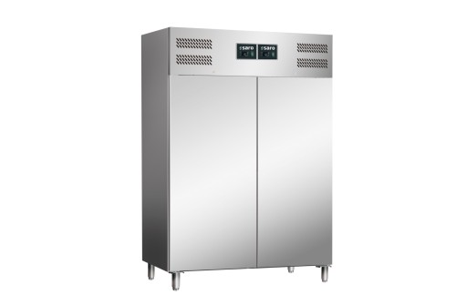 SARO Gewerbe-Kühl/Gefrierkombination Modell GN 120 DTV - Material: (Gehäuse und Innenraum) Edelstahl - Links Kühlung, rechts Tiefkühlung -