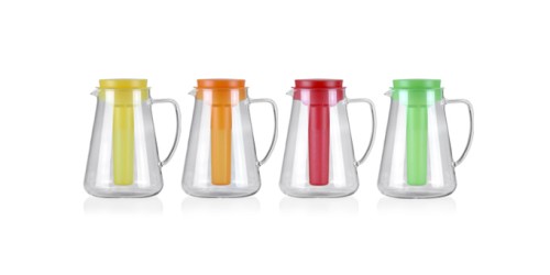 Glaskrug TEO 2.5 l, mit Teesieb und Kühleinsatz , rot