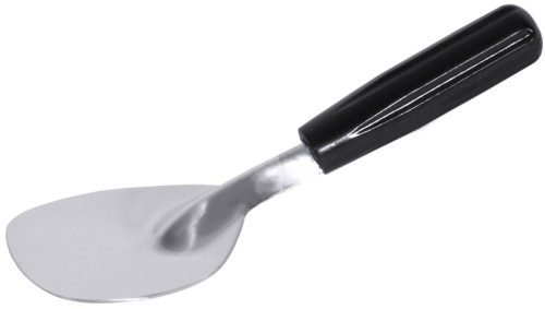 Eisspatel aus Edelstahl, mit schwarzem Kunststoffgriff, hochglänzend, extra schwere Qualität Fläche: 9 cm x 7,5 cm, Gesamtlänge: 23 cm