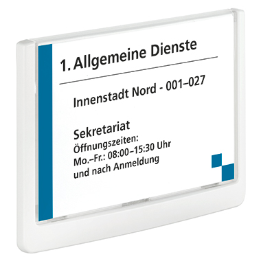 DURABLE Türschild CLICK SIGN 149 x 105,5 mm (B x H) Beschriftungsschild auswechselbar Kunststoff transparent weiß