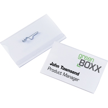 DURABLE Namensschild 90 x 54 mm (B x H) Wellennadel transparent 50 St./Pack.