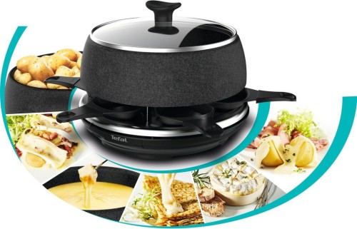 Tefal Raclette & Fondue Cheese'n'co, elektrischer Raclette-Grill + Fondue-Gerät, spülmaschinengeeignet, 850 W