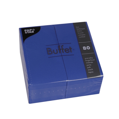 80 Servietten, 2-lagig 1/8-Falz 33 cm x 33 cm dunkelblau von PAPSTAR