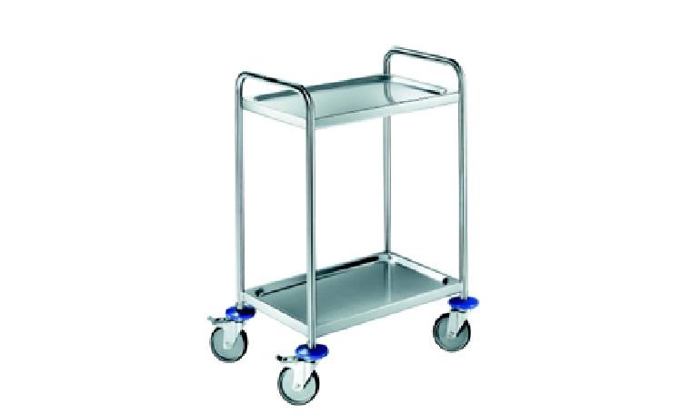 BLANCO-Transportwagen Rational mit 2 Böden, L 700 x B 500 x H 950 mm 4 Lenkrollen, 2 Feststeller, Modell SW 6 x 4-2