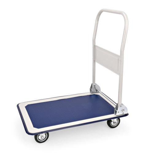 Plattformwagen. Griffe lackiert/Platte aus Polypropylen. 4 Rollen, davon 2 schwenkbar mit