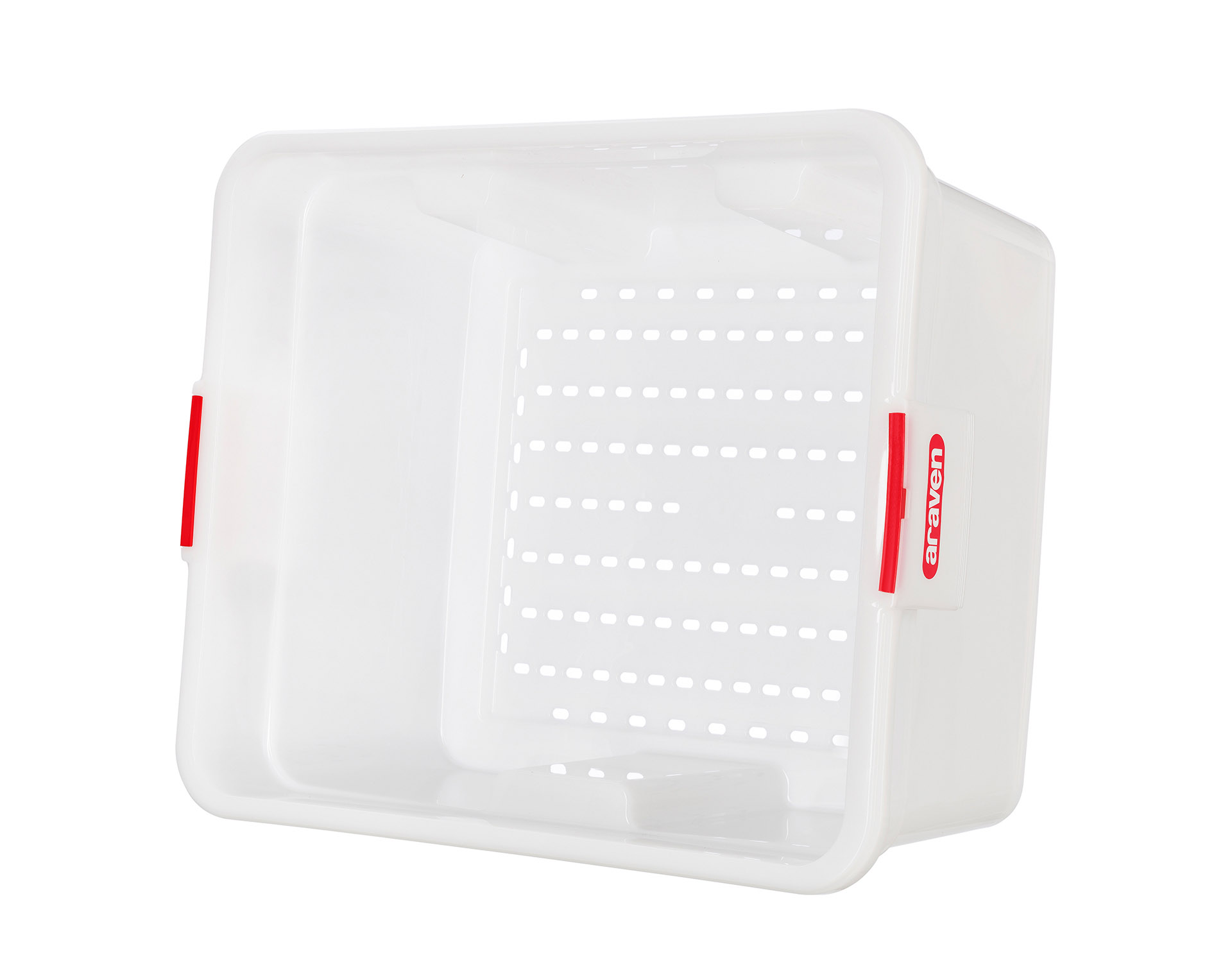 ARAVEN perforierter GN 2/1 Lebensmittelbehälter aus HDPE Kunststoff, 300mm Höhe und 90 Liter Fassungsvermögen