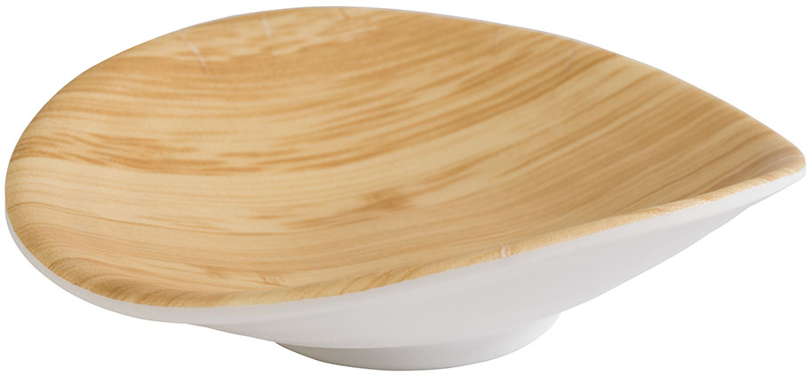 Schale -BAMBOO- 10,5 x 10 cm, H: 3 cm Melamin innen: Bambusoptik außen: weiß 0,03 Liter spülmaschinengeeignet stapelbar nicht