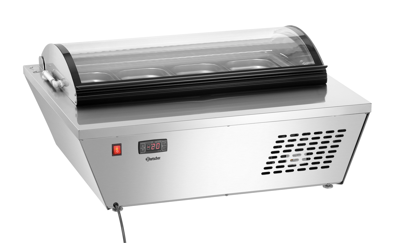 Bartscher Eisvitrine 4x6,5L-R | Position der Tür:Rückseite | Maße: 80,5 x 66,5 x 35,0 cm. Gewicht:33,4 kg