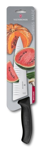 Victorinox SwissClassic Tranchiermesser, extra breit, Kullen, 20cm, schwarz, Blister