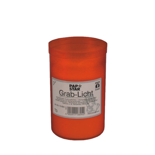 Grablicht T3 Ø 6,4 cm · 10 cm rote Hülle von PAPSTAR