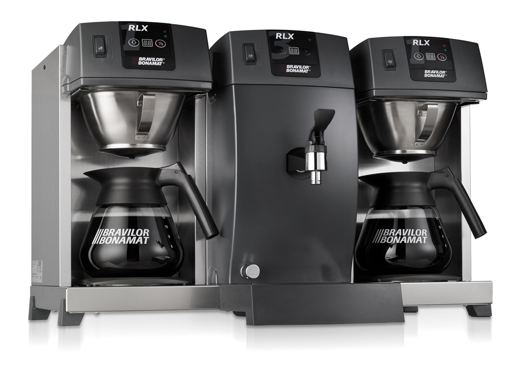 BONAMAT Filterkaffeemaschine RLX 131, 2 Brühsysteme, 2 Warmhalteplatten, 2 Glaskannen, seperater Heißwasserzapfhahn