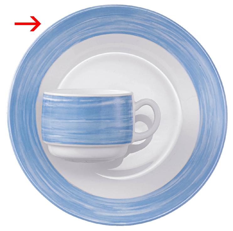 Dessertteller 19,5 cm aus Opalglas Form Brush - Blue  / Blau von Arcoroc