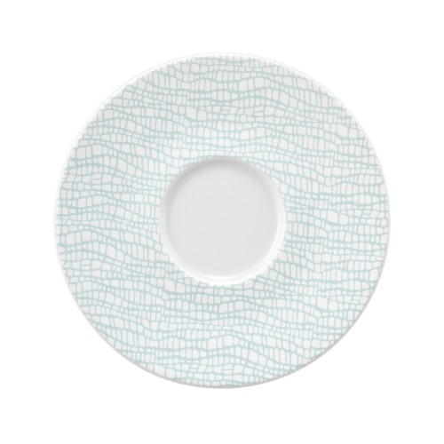 Seltmann Kombi-Untertasse 16,5 cm, rund, Form: Life, Dekor: 25674 Fashion green chic, hohe Kantenschlagfestigkeit, Made in Germany