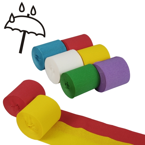 6 Rollen Krepp-Bänder 10 m x 5 cm farbig sortiert wasserfest von PAPSTAR