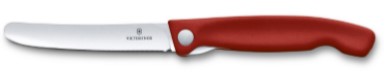 Victorinox Gemüsemesser faltbar, Swiss Classic, gerader Schliff mit einklappbarer Klinge Farbe: rot