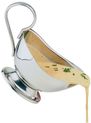 Sauciere 19 x 9 cm, H: 13 cm 18/8 Edelstahl hochglanzpoliert Inhalt: 0,25 Liter extra schwere Qualität spülmaschinengeeignet